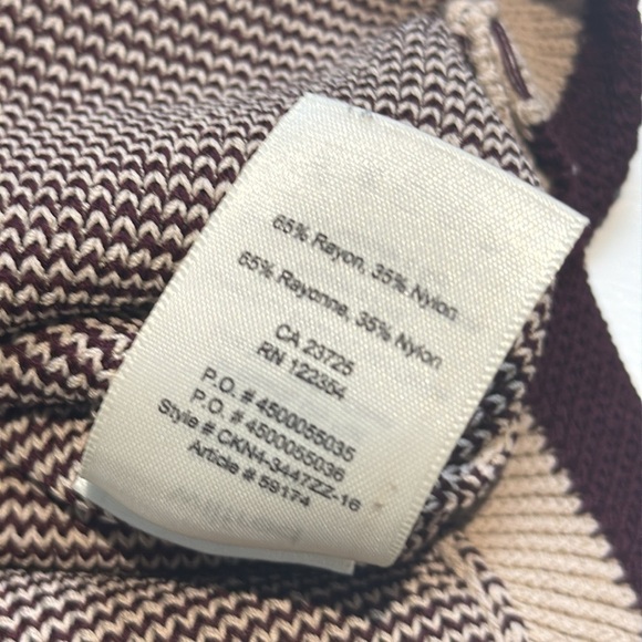Aritzia Wilfred Palmier Sweater in Maroon/Cream Stripes Size Extra Small - Picture 8 of 8